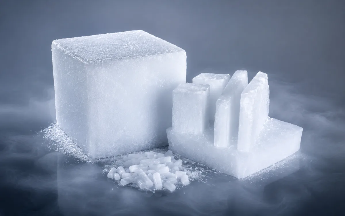 Bloques y pellets de hielo seco food-grade listos para entrega en el sur de Florida