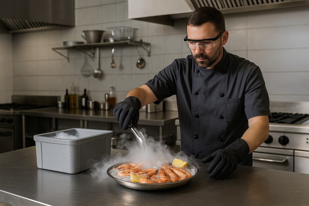 dry ice in restaurant